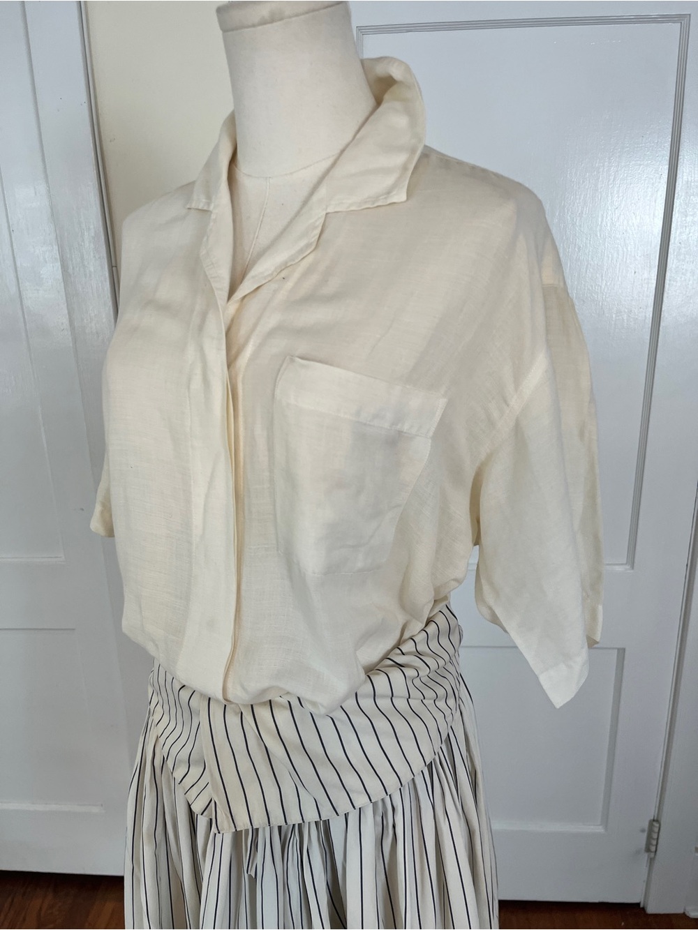 KENZO Blouse & Vintage 1980s Striped Skirt Set – A Beautiful Sweep - Picture 3 of 10